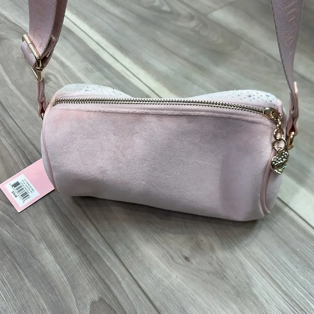 Juicy couture let it shine rhinestone barrel role bag pink